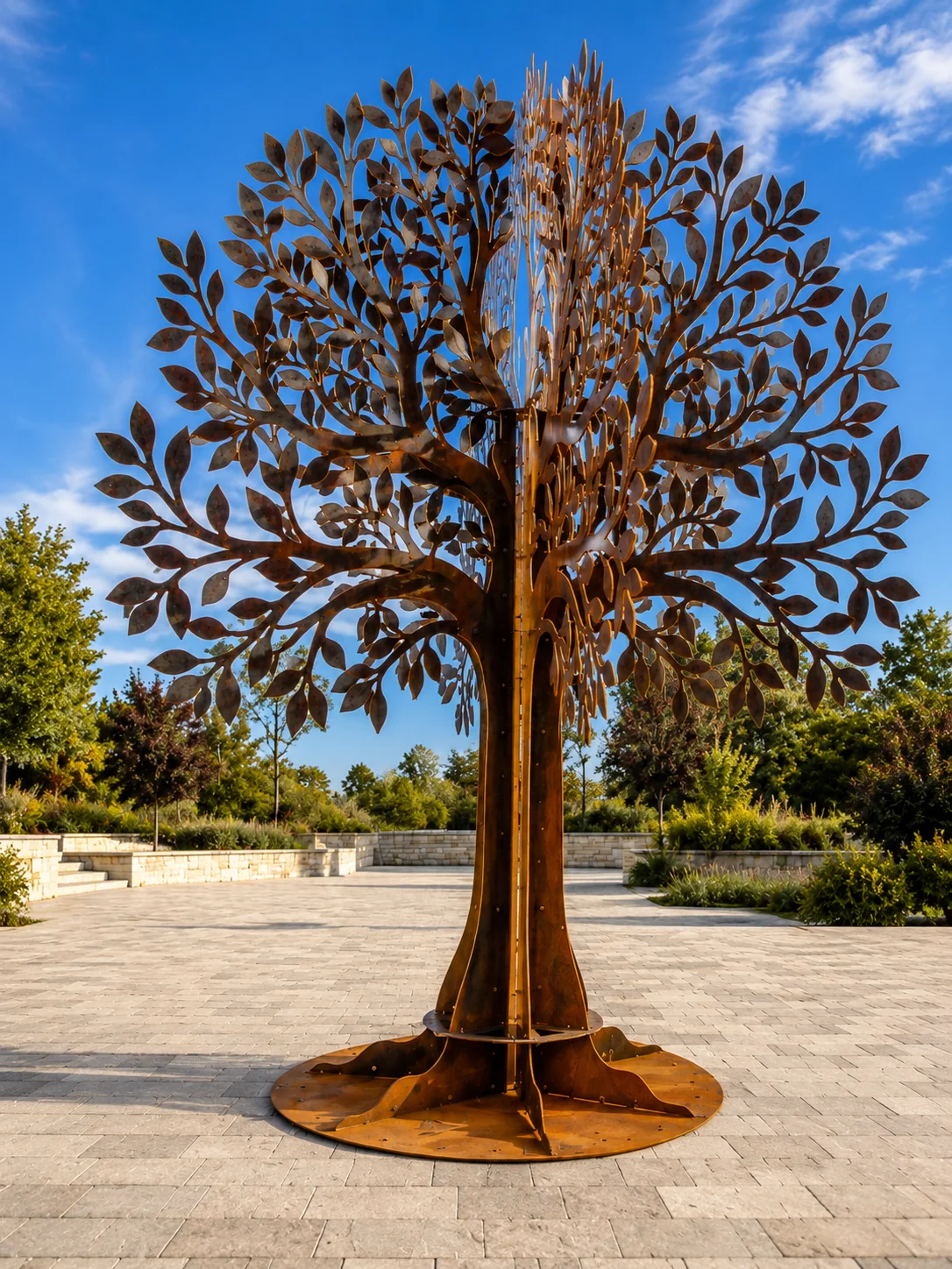 Albero monumentale in acciaio Corten
